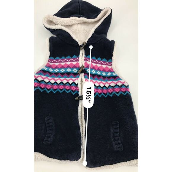 Maggie & Zoe Girls Vest Jacket Knit Toggle Closure Pink Blue Youth Size Small - Picture 3 of 3